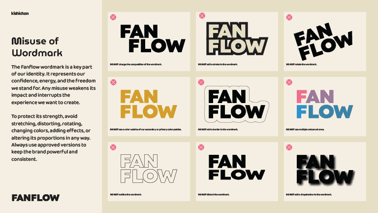 FANFLOW-GUIDELINES - Brand Identity for Startups and Brands - Kivoro Creative Agency - Render 24